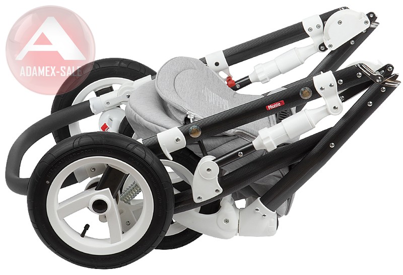 коляска adamex monte carbon 3 в 1 шасси в сложенном состоянии