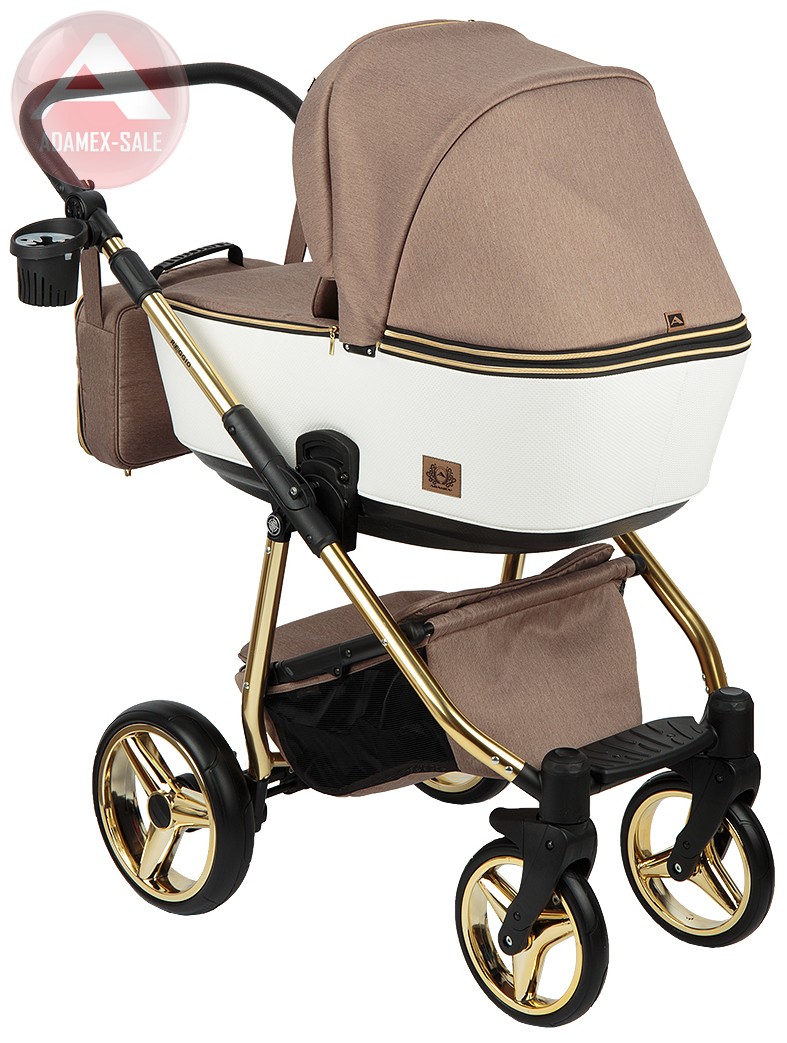 коляска adamex reggio special edition 2 в 1 люлька для новорожденных, вид сзади