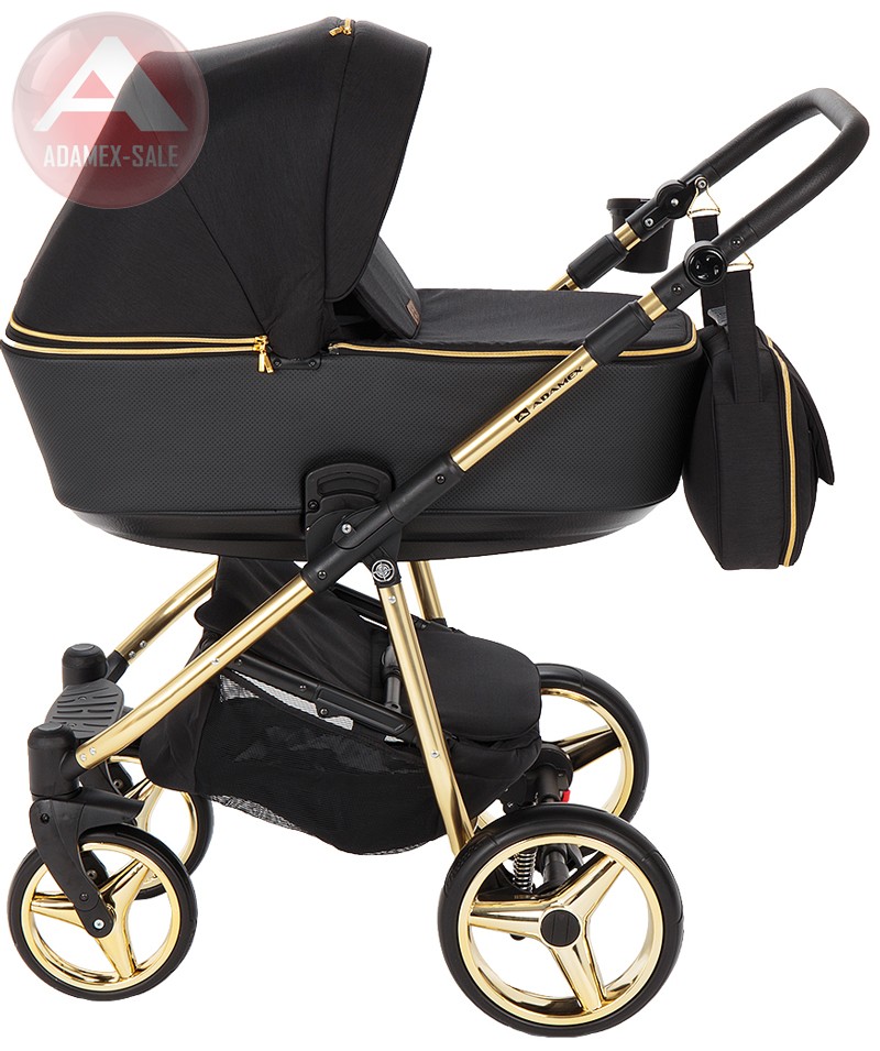 коляска adamex reggio special edition 3 в 1 люлька для новорожденных с сумкой для мамы, вид сбоку