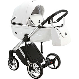 Детская коляска Adamex Chantal Special Edition 3 в 1 C104 кожа белая
