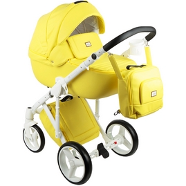 Детская коляска Adamex Luciano Deluxe 2 в 1 Q108-B желтая кожа
