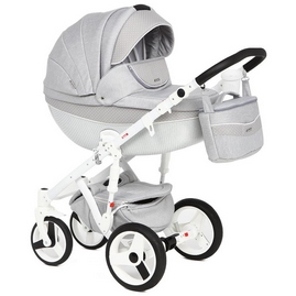 Детская коляска Adamex Monte Carbon 2 в 1 D27 серый серый принт