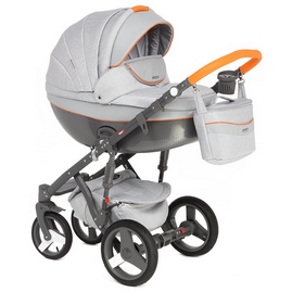 Детская коляска Adamex Monte Carbon 2 в 1 D35 серый оранжевый