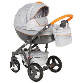 Детская коляска Adamex Monte Carbon 3 в 1 D9 серый т.серый оранжевый