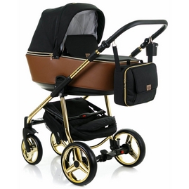 Детская коляска Adamex Reggio Special Edition 2 в 1 Y800 кожа шоколад черный