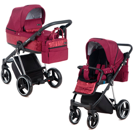 Детская коляска Verona Special Edition 2 в 1 VR-483 кожа бордовая бордовый