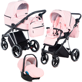Детская коляска Verona Special Edition 3 в 1 VR-331 кожа розовая