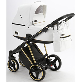 Детская коляска Adamex Verona Special Edition Deluxe 2 в 1 VR-300 кожа белая