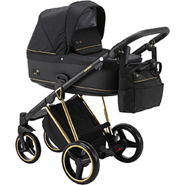 Детская коляска Verona Special Edition 2 в 1 VR-407 черный кожа перф. черная