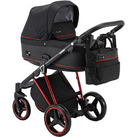 Детская коляска Verona Special Edition 2 в 1 VR-410 черный кожа перф. черная
