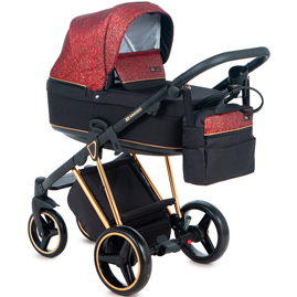 Детская коляска Verona Special Edition 2 в 1 VR-504 черный красный принт золото