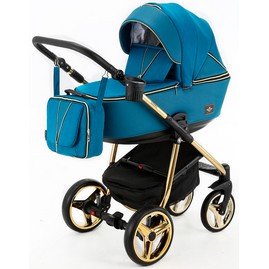 Детская коляска Sierra Special Edition 2 в 1 синяя кожа синий