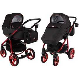 Детская коляска Adamex Reggio Special Edition 2 в 1 Y300 черный красный