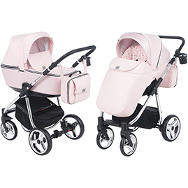 Детская коляска Adamex Reggio Special Edition 2 в 1 Y850 кожа св.розовая св.розовый