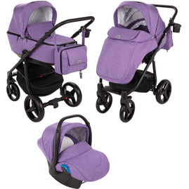 Детская коляска Adamex Reggio 3 в 1 Y23 фиолетовый