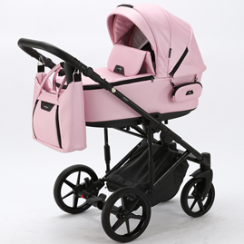 Детская коляска Adamex Zico Deluxe 3 в 1 Z-SM5 розовая перламутровая кожа