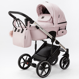 Детская коляска Adamex Lumi Special Edition Deluxe 2 в 1 L-SM510 кожа розовый зефир