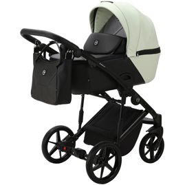 Детская коляска Adamex Mobi Air Deluxe 3 в 1 M-SD17 кремовый, черная кожа