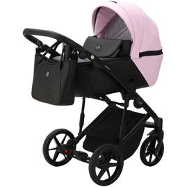 Детская коляска Adamex Mobi Air Deluxe 2 в 1 M-SD27 розовый зефир, черная кожа