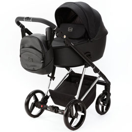Детская коляска Adamex Blanc Special Edition 2 в 1 BL-PS700 черный, кожа черная