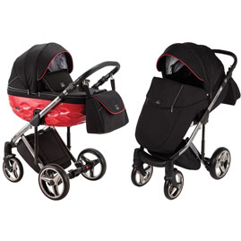 Детская коляска Adamex Chantal Special Edition 2 в 1 C3 черный красный