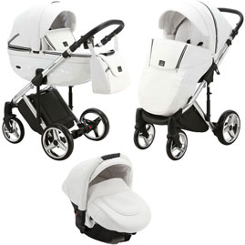 Детская коляска Adamex Chantal Special Edition 3 в 1 C104 кожа белая
